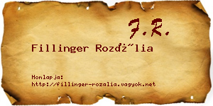 Fillinger Rozália névjegykártya