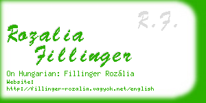 rozalia fillinger business card